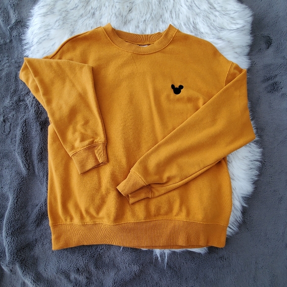 Divided Sweaters - 5/$25 Mickey Mouse Logo Mustard Sweater Cuff Wrist